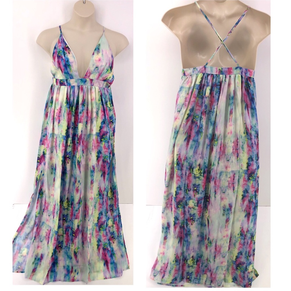 L’Atiste by Amy Rainbow Print Maxi Dress M